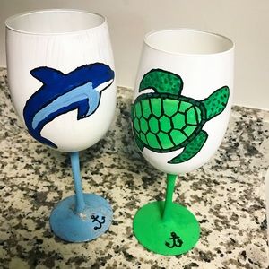 Handcrafted Beach Wine Glasses